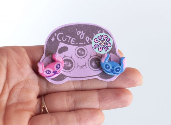 Stitch Angel Pendientes