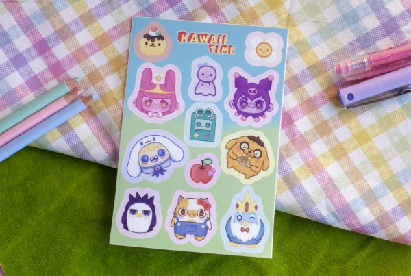 Hora de aventuras sanrio sticker sheet