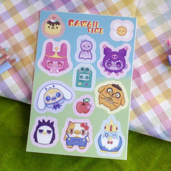 Hora de aventuras sanrio sticker sheet