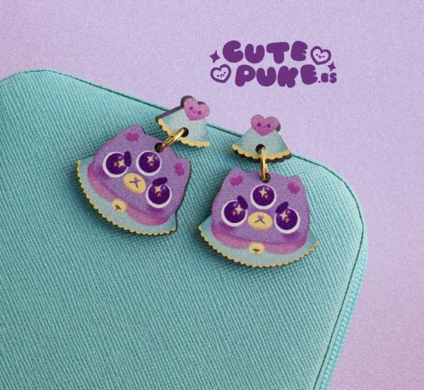 gato ufo pendientes kawaii